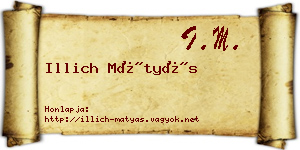 Illich Mátyás névjegykártya